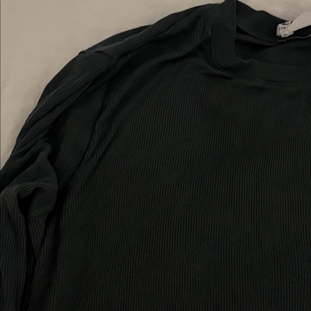 LNA Green Ribbed Top - Picture 3 of 6